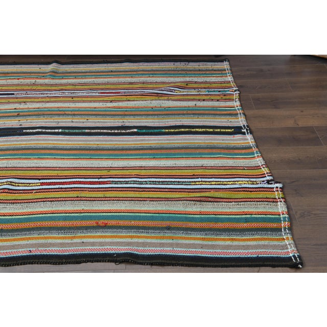 1970s Vintage Turkish Oushak Handmade Wool Cotton Beige Area Rug For Sale - Image 10 of 12