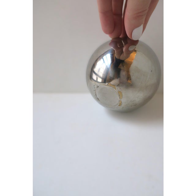 Metal Chrome Sphere, Postmodern Decorative Object, Circa Late-20th Century For Sale - Image 7 of 7