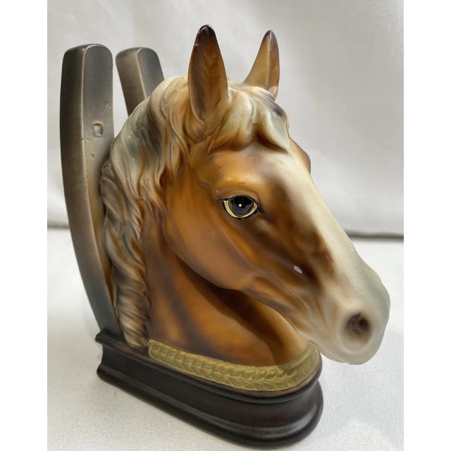 Add timeless Mid-Century Modern style to your home library or office with this **Vintage MCM Ceramic Horse Head Bookends –...