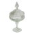 Vintage Indiana Glass Clear Diamond Point Lidded Compote For Sale
