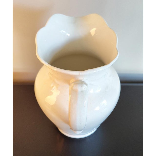 American Antique Ironstone Pitcher For Sale - Image 3 of 5