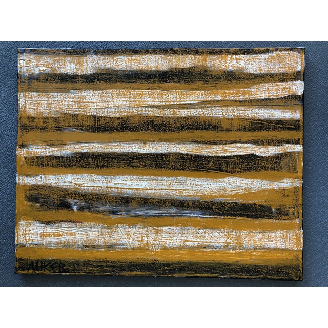 Contemporary Original Painting on Canvas by CL Auker, “Modern Black, Ochre and White” For Sale - Image 4 of 8