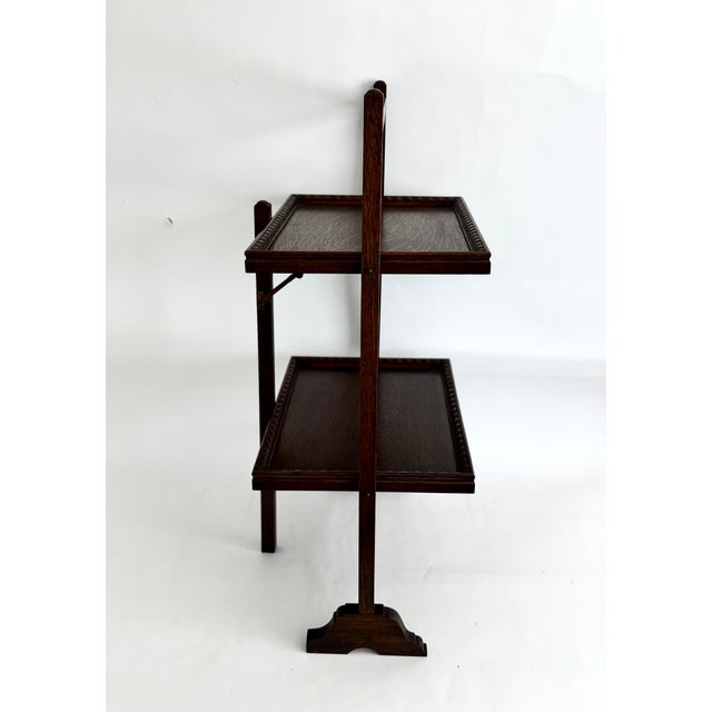 Brown Antique Edwardian Folding Silent Butler or Cake Stand For Sale - Image 8 of 13