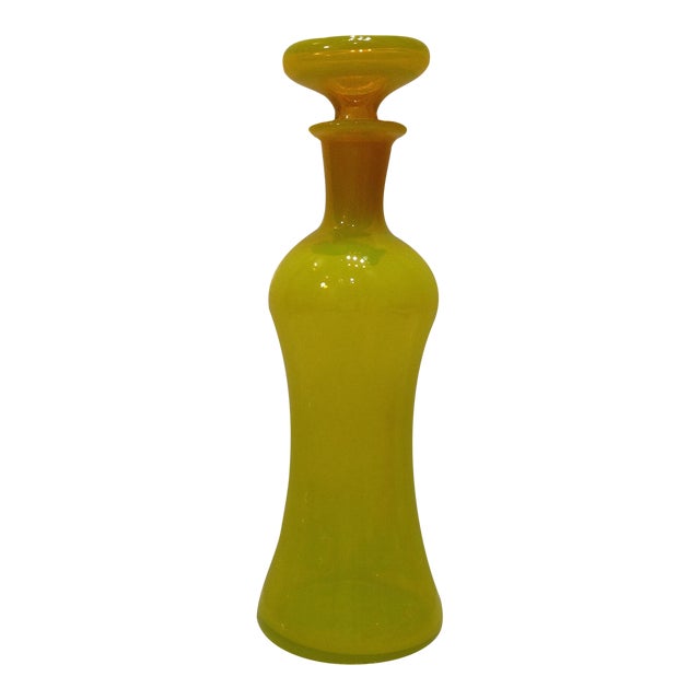Opaline Yellow Empoli Glass Decanter Chairish