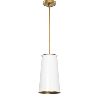 Regina Andrew Hattie Pendant, White and Natural Brass For Sale