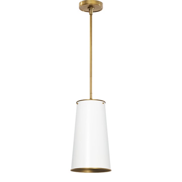 Regina Andrew Hattie Pendant, White and Natural Brass For Sale