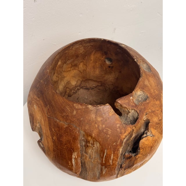Sculptural Burl Wood Vessel Bowl For Sale - Image 11 of 12