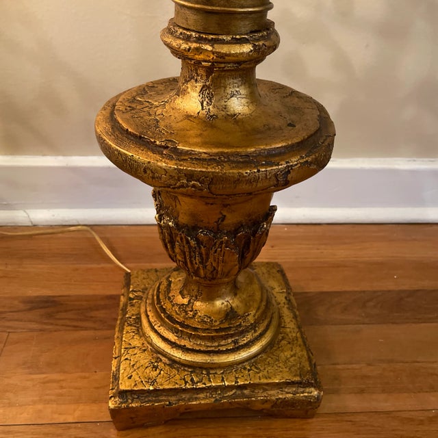 Late 20th Century Italian Gilt and Crystal Candelabra Lamp - Single For Sale - Image 5 of 8