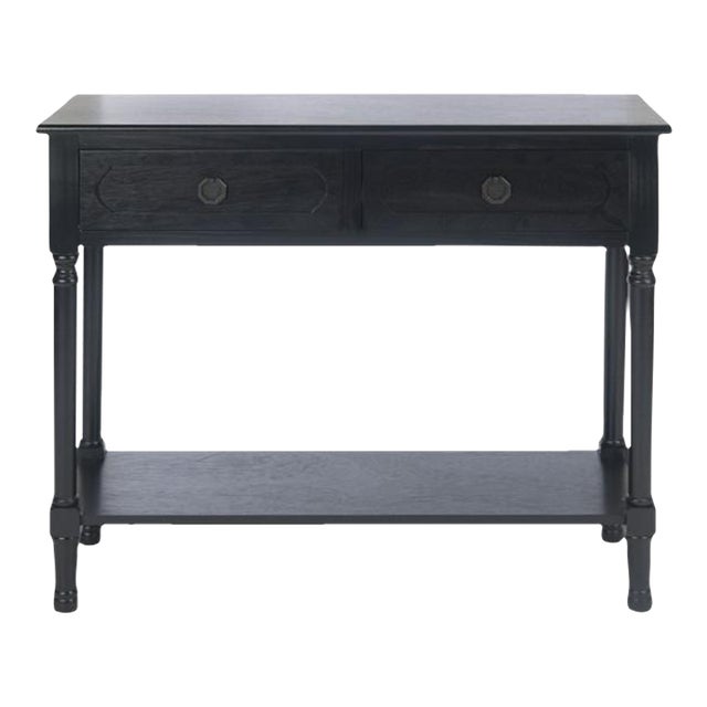 Allura 2 Drawer Console Table - Black For Sale