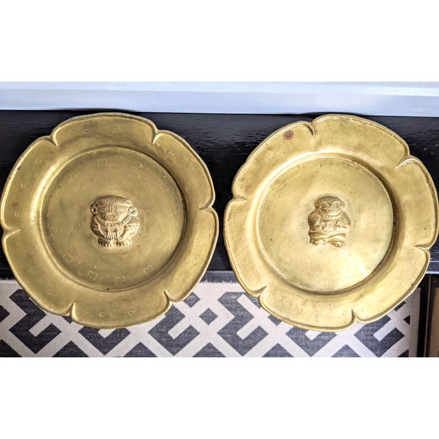 Vintage Decorative Colombian Brass Wall Plates Set of 2 Chairish