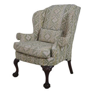 Kindel Winterthur Collection Clawfoot Wing Chair For Sale