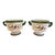 1970s Handpainted Porcelain Botanical Footed Cachepot - a Pair For Sale