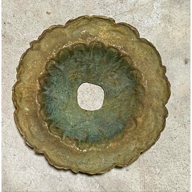 Vintage Floral Rose Bronze Ceiling Light Plate For Sale - Image 4 of 4