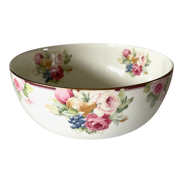 Mikasa Rosemead Bone China Serving Bowl With Gold Trim For Sale
