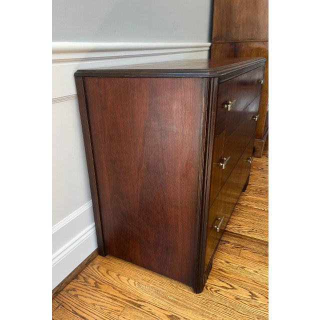 1930s Art Deco Walnut Waterfall Chest of Drawers For Sale In Nashville - Image 6 of 10
