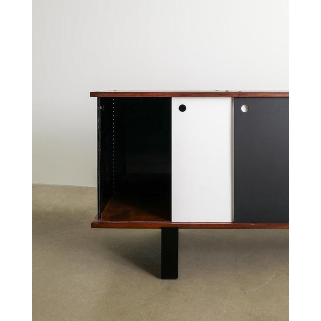 Mid-Century French Bloc Wooden & Metal Sideboard by Charlotte Perriand, 1950s For Sale - Image 6 of 9