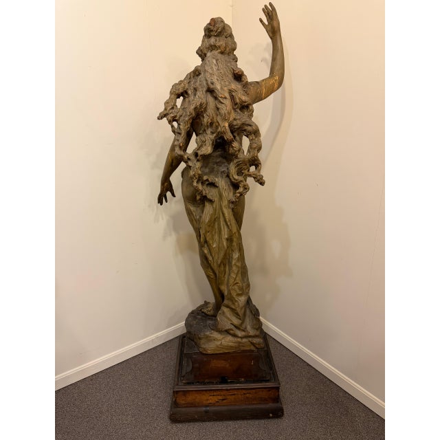 19th Century French Hand-Carved Venus or Aphrodite Statue in Faux Bronze, Circa 1870 For Sale - Image 9 of 16
