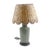 Celadon vase made into lamp. Size: 13.5" to base of lamp, 6.5" wide by 5.25"
