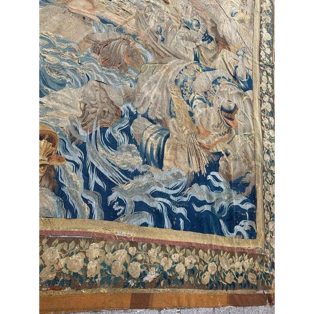 Large Antique Aubusson Tapestry with Historical Battle Scene, 17th Century For Sale - Image 11 of 18