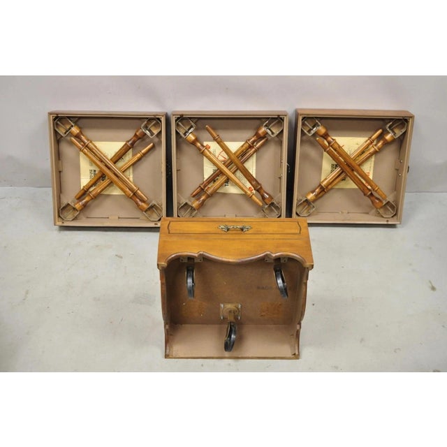 Mid-Century Modern Vintage Mark Adam Co. Mid Century Modern Stacking Folding Snack Table - Set of 3 For Sale - Image 3 of 12