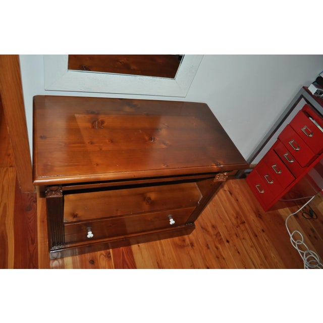 Brown Antique Pine TV Stand For Sale - Image 8 of 9