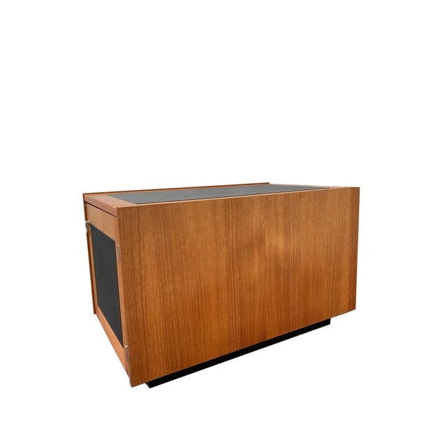 Mid-Century Modern 1970s Mid-Century Teak & Leather Side Tables - Pair For Sale - Image 3 of 10