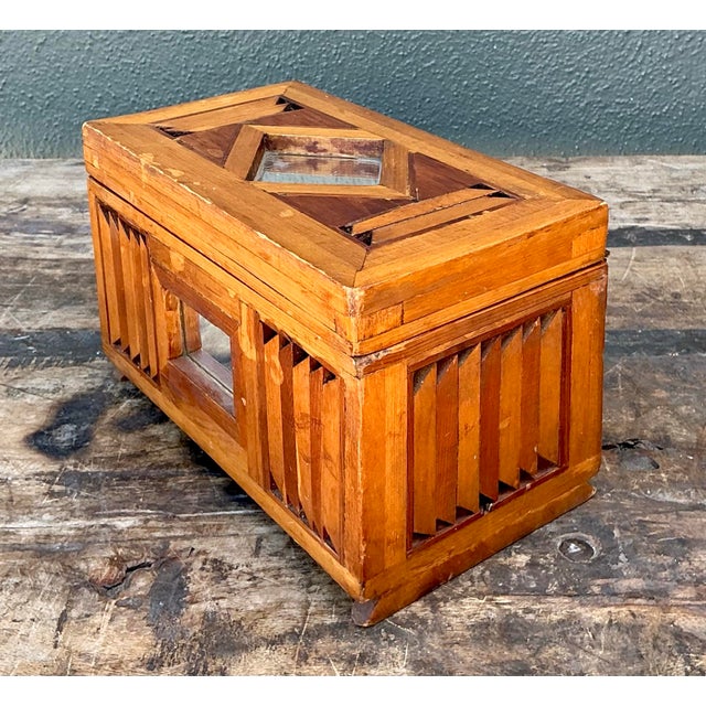 Chocolate Vintage Inlay Wooden Box For Sale - Image 8 of 12