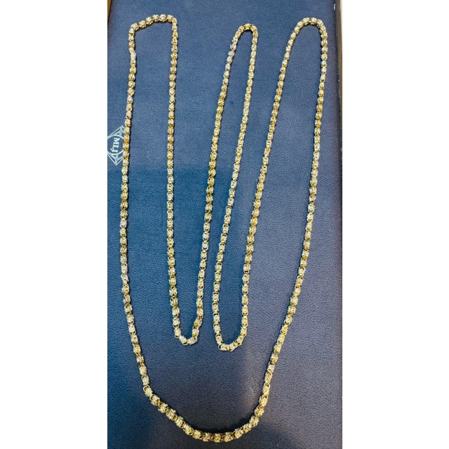 Vintage 18 Karat Yellow Gold 93.4Gm, Designer Chain, 3.64 mm Necklace, 57 " Long For Sale - Image 11 of 18