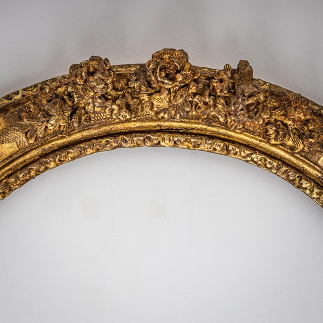 Oval Gilt Louis XV Stucco Frame, France, 18th Century For Sale - Image 4 of 12