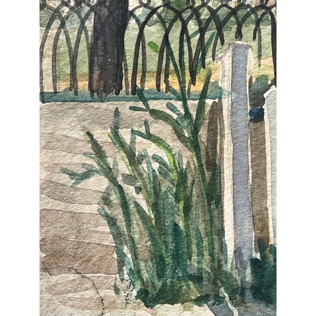 Vintage Nina Kickbusch Gibbons Framed Architectural Watercolor For Sale - Image 11 of 12