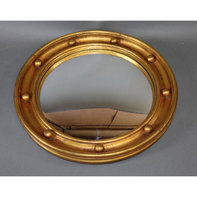 French Mid 20th Century French Gilt Round Butler's Mirror For Sale - Image 3 of 5