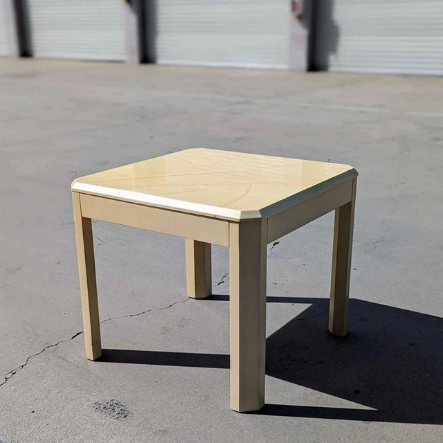 Postmodern Cream Laminate Side Table, 1980s For Sale - Image 9 of 10