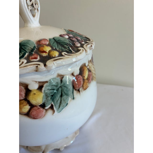 Lefton Vintage Lefton Majolica Style Canister With Liid For Sale - Image 4 of 12