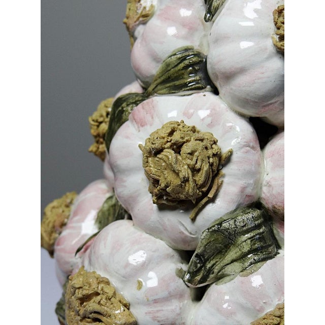 Vintage Trompe-Lœil Pyramid of Garlic in Glazed Ceramic, 1960s For Sale - Image 12 of 16