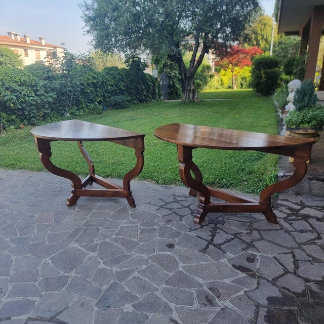 Late 18th Century Antique Tuscan Walnut Consoles, 1770, Set of 2 For Sale - Image 5 of 15