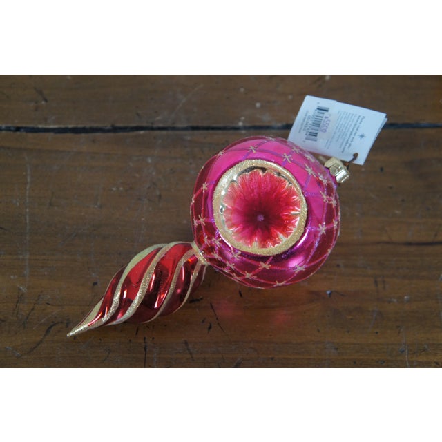 Vintage Christopher Radko Circus Stripes Star Reflection and Waterford Gold Icicle Ornaments - Set of 4 For Sale - Image 11 of 11