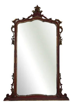 Venetian Mirror in Lacquered and Gilded Wood