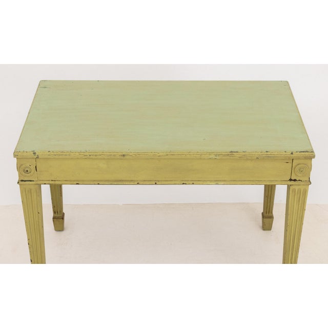 Neoclassical Style Green Painted Console Table For Sale - Image 4 of 7
