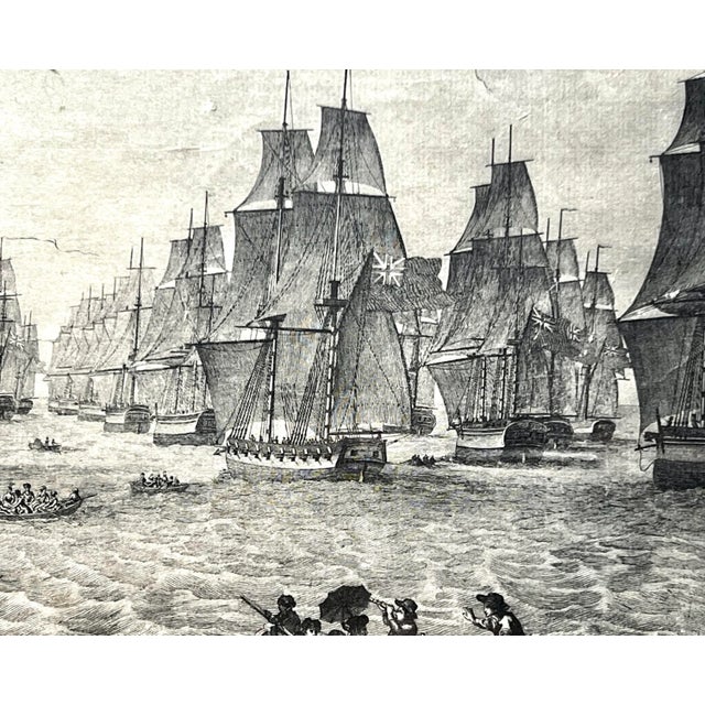 Campaign Nautical Ships Evacuation Italy Napoleon War 1796 Print, Framed For Sale - Image 3 of 13