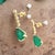 Natural Emerald Diamond Dangle Earrings 14k Y Gold 2.23 TCW Certified For Sale - Image 4 of 11