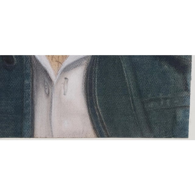 Pastel Portrait of the Artist Mohammad Hourian as a Young Man C.1970s For Sale - Image 4 of 9