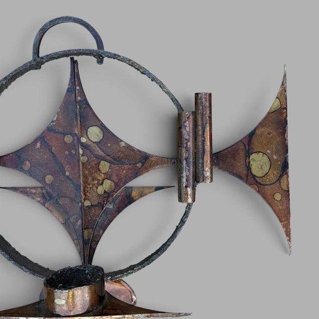 Brutalist Danish Brutalist Wall Sculpture and Candleholder by Henrik Horst, 1970s For Sale - Image 3 of 9
