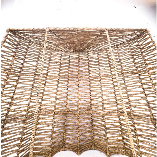 Vintage Woven Seagrass Demi-Lune Table For Sale - Image 9 of 9