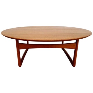 Round Teak Coffee Table by Peter Hvidt For Sale