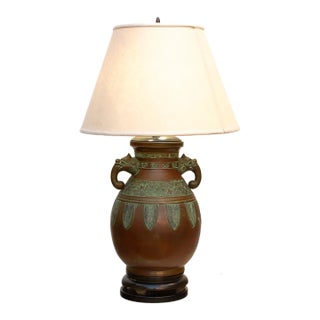 19th Century Chinese Archaistic Dragon Lamp For Sale