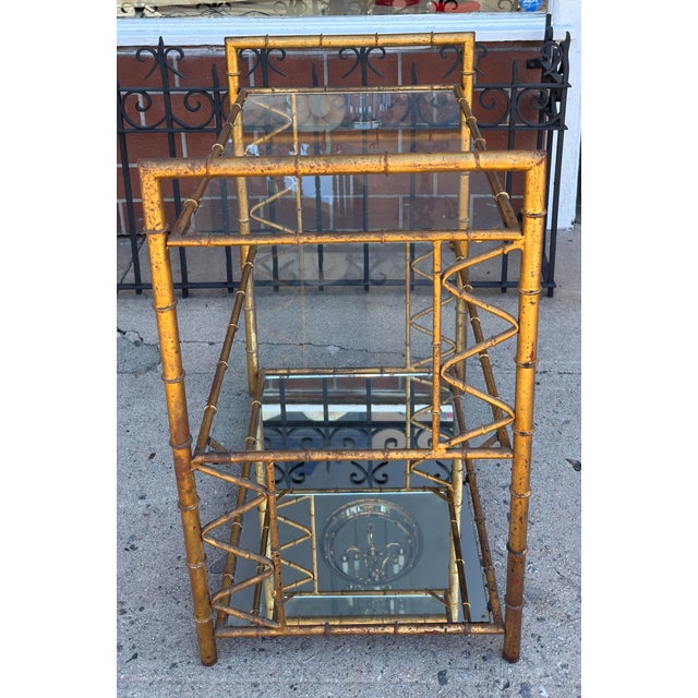 1960’s Hollywood Regency Faux Bamboo Cocktail Bar Cart For Sale - Image 11 of 11