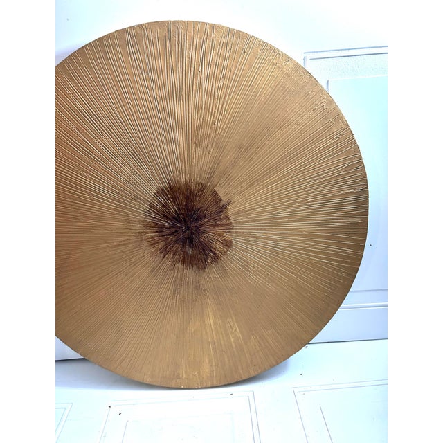 Gold Ribbed Sun Burst Wall Art For Sale In West Palm - Image 6 of 8