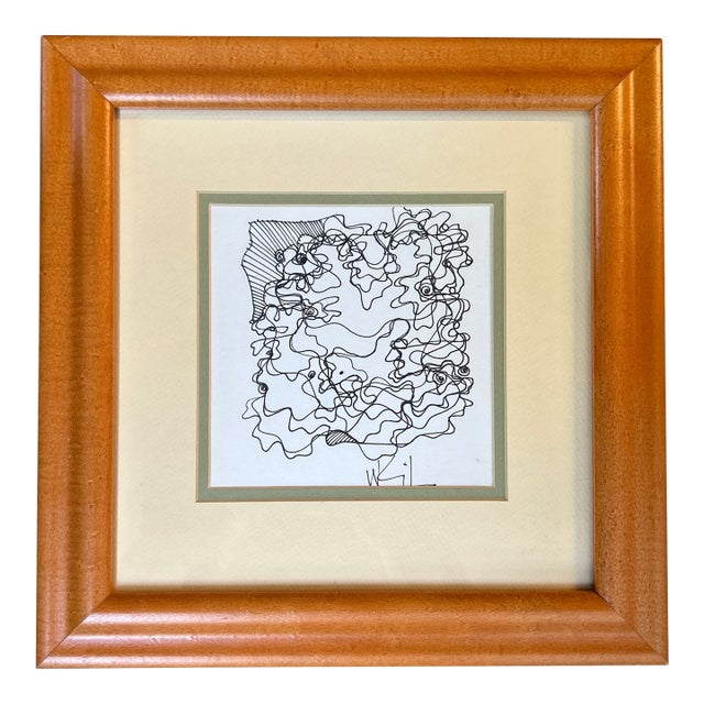 Contemporary Abstract Pen and Ink Drawing by Wayne Cunningham For Sale