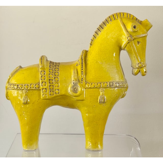 Mid-Century Modern Mid Century Aldo Londi Attributed Glazed Terracotta Horse For Sale - Image 3 of 15