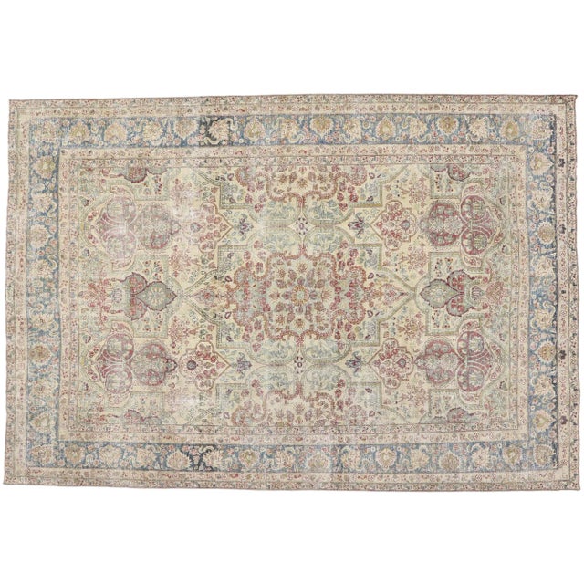 Antique Persian Yazd Rug - 10'02 x 14'09 For Sale - Image 9 of 10